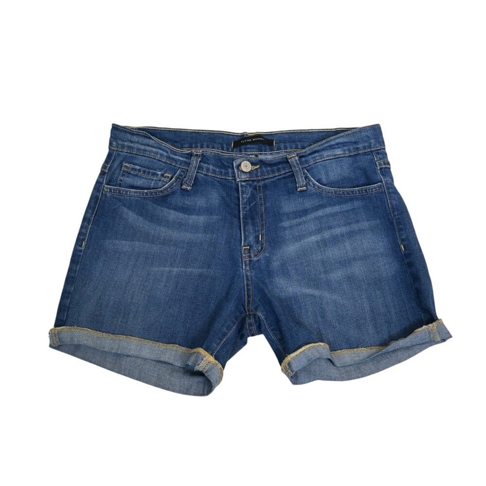 Flying Monkey Womens 27 Cuffed Denim Jean Shorts